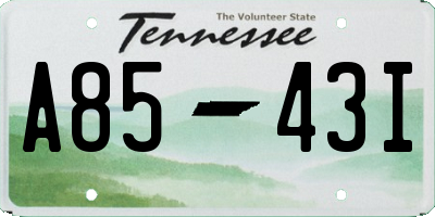 TN license plate A8543I