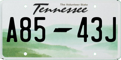 TN license plate A8543J