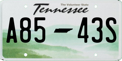 TN license plate A8543S
