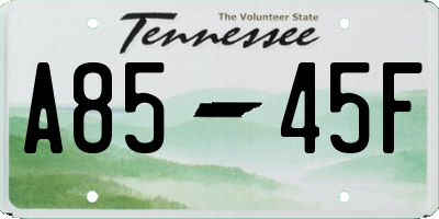 TN license plate A8545F
