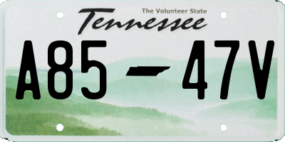 TN license plate A8547V