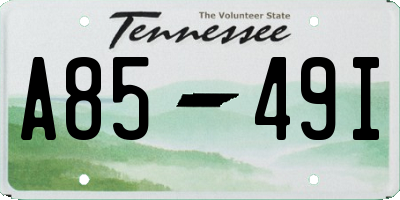 TN license plate A8549I