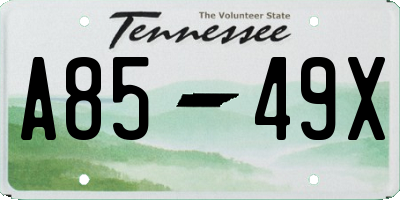 TN license plate A8549X