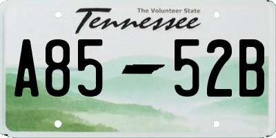 TN license plate A8552B