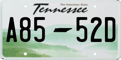 TN license plate A8552D