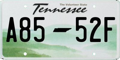 TN license plate A8552F