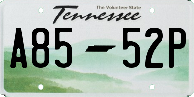 TN license plate A8552P