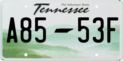 TN license plate A8553F