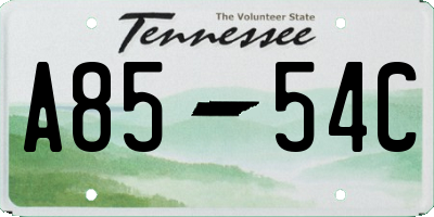 TN license plate A8554C