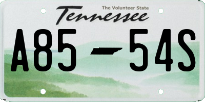 TN license plate A8554S