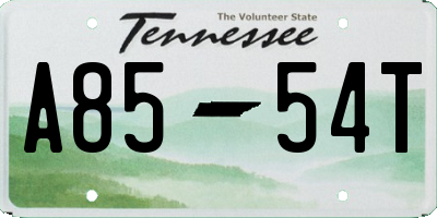 TN license plate A8554T