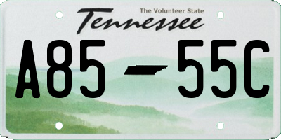TN license plate A8555C