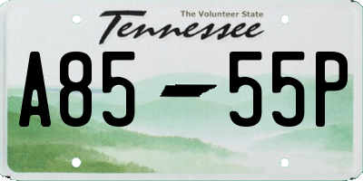 TN license plate A8555P
