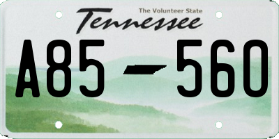 TN license plate A8556O
