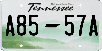 TN license plate A8557A