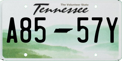 TN license plate A8557Y