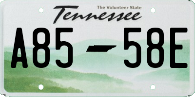 TN license plate A8558E