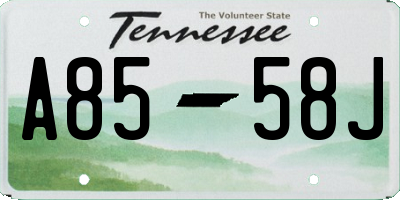 TN license plate A8558J