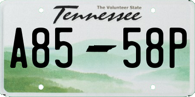 TN license plate A8558P