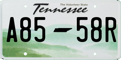 TN license plate A8558R