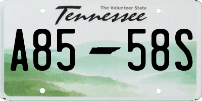 TN license plate A8558S