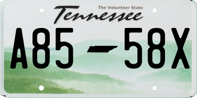 TN license plate A8558X