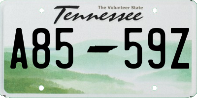 TN license plate A8559Z