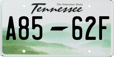 TN license plate A8562F