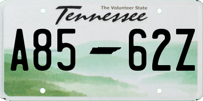 TN license plate A8562Z