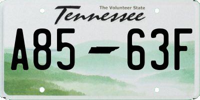 TN license plate A8563F