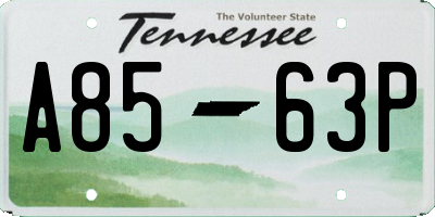 TN license plate A8563P
