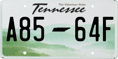 TN license plate A8564F