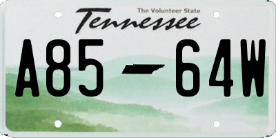 TN license plate A8564W