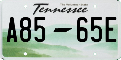 TN license plate A8565E