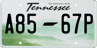 TN license plate A8567P