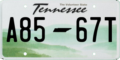 TN license plate A8567T