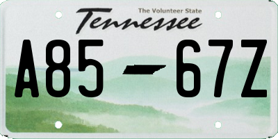 TN license plate A8567Z