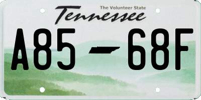 TN license plate A8568F