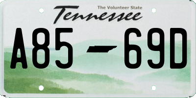 TN license plate A8569D