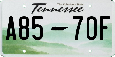 TN license plate A8570F