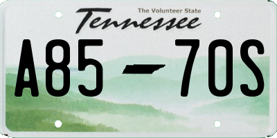 TN license plate A8570S