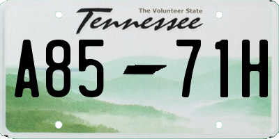 TN license plate A8571H