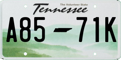TN license plate A8571K
