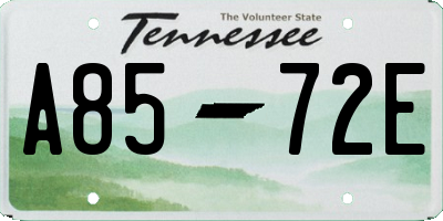 TN license plate A8572E