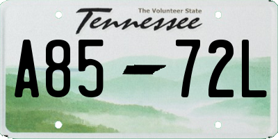 TN license plate A8572L