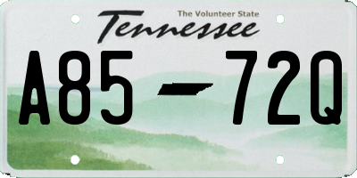 TN license plate A8572Q
