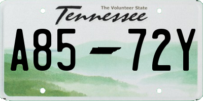 TN license plate A8572Y