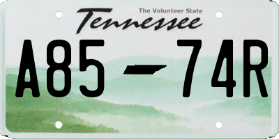 TN license plate A8574R