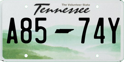TN license plate A8574Y