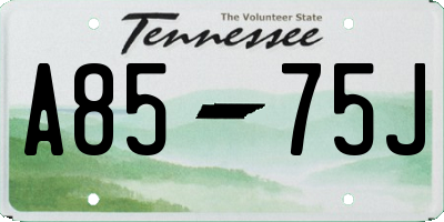TN license plate A8575J